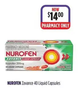 Wizard Pharmacy Nurofen Zavance 40 Liquid Capsules offer