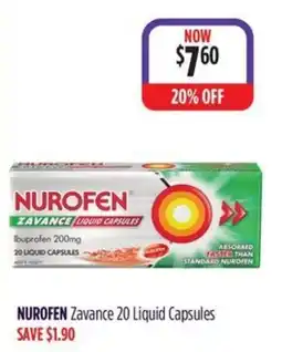 Wizard Pharmacy Nurofen Zavance 20 Liquid Capsules offer