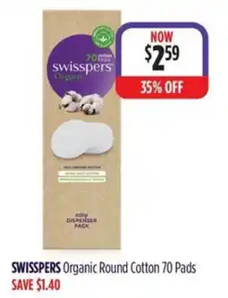 Wizard Pharmacy Swisspers Organic Round Cotton 70 Pads offer