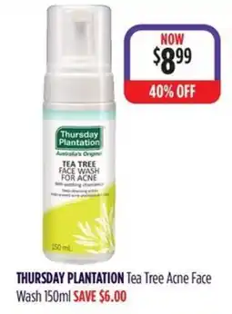 Wizard Pharmacy Thursday Plantation Tea Tree Acne Face Wash offer