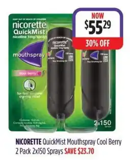 Wizard Pharmacy Nicorette QuickMist Mouthspray Cool Berry offer