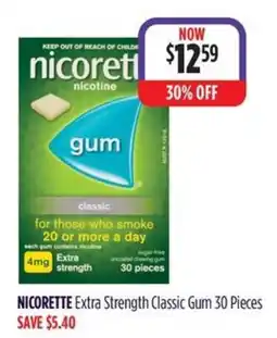 Wizard Pharmacy Nicorette Extra Strength Classic Gum offer