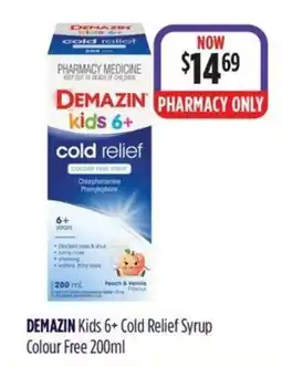 Wizard Pharmacy Demazin Kids 6+ Cold Relief Syrup offer