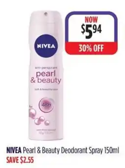 Wizard Pharmacy NIVEA Pearl & Beauty Deodorant Spray offer