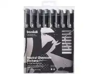 Officeworks Ironlak Tri-grip Twin Graphic Markers Neutral Grey 8 Pack offer