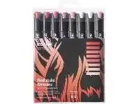Officeworks Ironlak Tri-grip Twin Graphic Markers Redscale 8 Pack offer