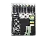 Officeworks Ironlak Tri-grip Twin Graphic Markers Greenscale 8 Pack offer