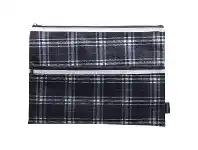 Officeworks Studymate Twin Zip Pencil Case Blue Large Tartan offer
