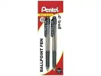 Officeworks Pentel Eball Retractable Ballpoint Pens Black 2 Pack offer