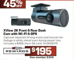 Repco XView 2K Front & Rear Dash Cam with Wi-Fi & GPS offer