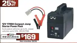 Repco 12V 1700A Compact Jump Starter Power Pack offer