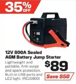 Repco 12V 800A Sealed AGM Battery Jump Starter offer