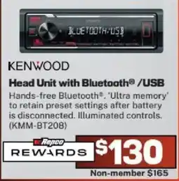 Repco Kenwood Head Unit with Bluetooth/USB offer