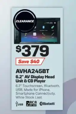 Repco AVHA245BT 6.2" AV Display Head Unit & CD Player offer