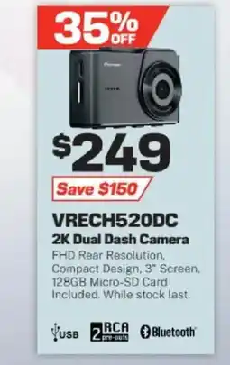 Repco Pioneer VRECH520DC 2K Dual Dash Camera offer