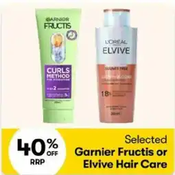 BIG W Garnier Fructis or Elvive Hair Care offer