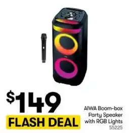 BIG W AIWA Boom-box Party Speaker with RGB Lights offer