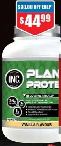 Chemist Warehouse Inc. 100% plant based proteins vanilla flavour offer