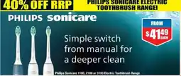 Chemist Warehouse Philips Sonicare 1100, 2100 or 3100 Electric Toothbrush Range offer