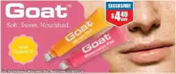 Chemist Warehouse Goat Mango Glow or Watermelon Kiss Moisturising Lip Balm offer