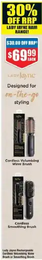 Chemist Warehouse Lady Jayne Rechargeable Cordless Volumising Wave Brush or Smoothing Brush offer
