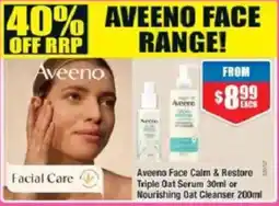 Chemist Warehouse Aveeno Face Calm & Restore Triple Oat Serum or Nourishing Oat Cleanser offer