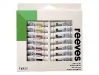 Officeworks Reeves Acrylic Colour Paint Set 12mL 18 Pack offer