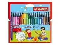 Officeworks Stabilo Pen 68 Mini Coloured Pen Sweet Colours 18 Pack offer