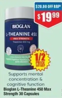 Chemist Warehouse Bioglan L-Theanine 450 Max Strength offer