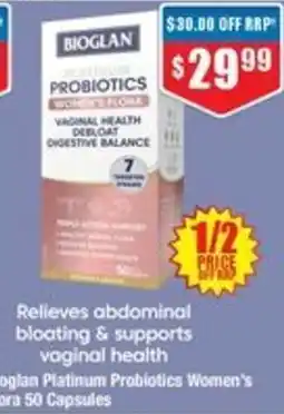 Chemist Warehouse Bioglan Platinum Probiotics Women's Flora 50 Capsules offer