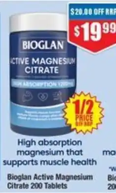 Chemist Warehouse Bioglan Active Magnesium Citrate offer