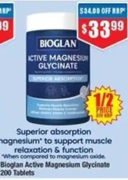 Chemist Warehouse Bioglan Active Magnesium Glycinate offer