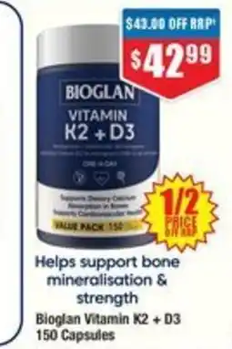 Chemist Warehouse Bioglan Vitamin K2 + D3 offer