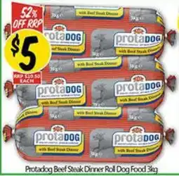 NQR Protadog Beef Steak Dinner Roll Dog Food offer