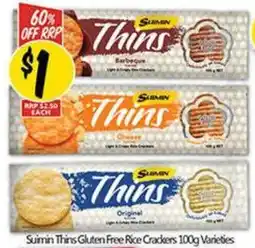 NQR Suimin Thins Gluten Free Rice Crackers offer