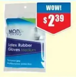 Chemist Warehouse Mod Living Latex Rubber Gloves Medium offer