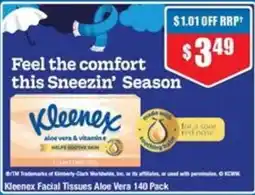 Chemist Warehouse Kleenex Facial Tissues Aloe Vera offer