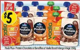 NQR Pauls Plus+ Protein Chocolate or Banoffee or Vaalia Boost Mango Magic offer