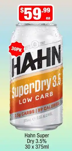 Liquor Stax Hahn Super Dry 3.5% offer