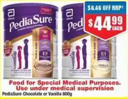 Chemist Warehouse PediaSure Chocolate or Vanilla offer