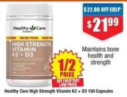 Chemist Warehouse Healthy Care High Strength Vitamin K2 + D3 offer