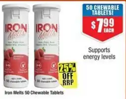 Chemist Warehouse Iron Melts 50 Chewable Tablets offer