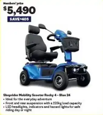 Shoprider Mobility Scooter Rocky 4 - Blue 24
