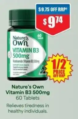 Chemist Warehouse Nature's Own Vitamin B3 500mg offer