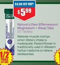 Chemist Warehouse Nature's Own Effervescent Magnesium + Sleep Tabs offer