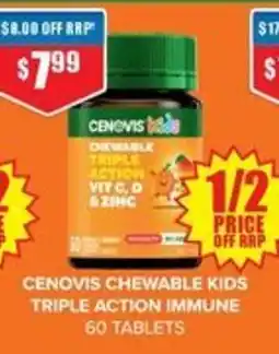 Chemist Warehouse Cenovis chewable kids triple action immune offer