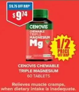 Chemist Warehouse Cenovis Chewable Triple Magnesium offer