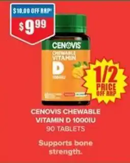 Chemist Warehouse Cenovis Chewable Vitamin D 1000IU offer