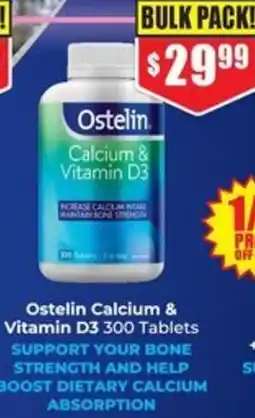 Chemist Warehouse Ostelin Calcium & Vitamin D3 300 Tablets offer
