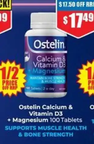 Chemist Warehouse Ostelin Calcium & Vitamin D3 + Magnesium offer